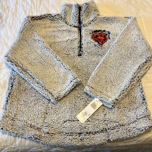 NFL Chicago Bears Gray & Blue Sherpa Quarter-Zip Pullover Women’s